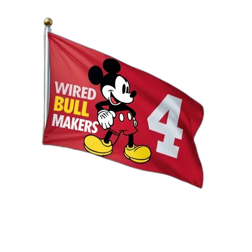 mickey, mouse, flag, flying transparent PNG cut-out