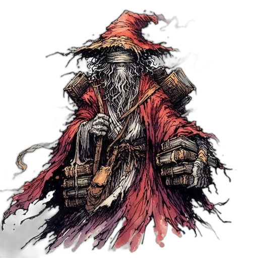 staff, hat, fantasy art, concept art transparent PNG cut-out
