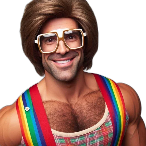 hair, man, brown, wig transparent PNG cut-out