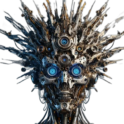 robot, mask, face, crown transparent PNG cut-out