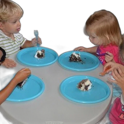 food, children, sitting, table transparent PNG cut-out