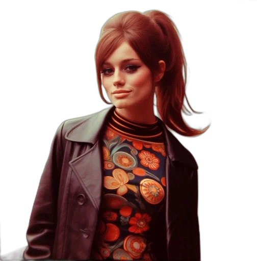 jacket, dress, face, photorealistic transparent PNG cut-out