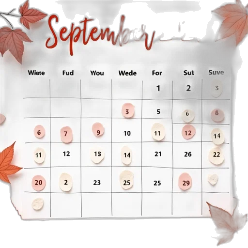month, calendar, september, 2021 transparent PNG cut-out