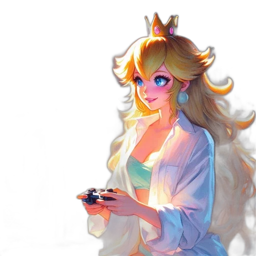 crown, dress, staff, pixel art transparent PNG cut-out