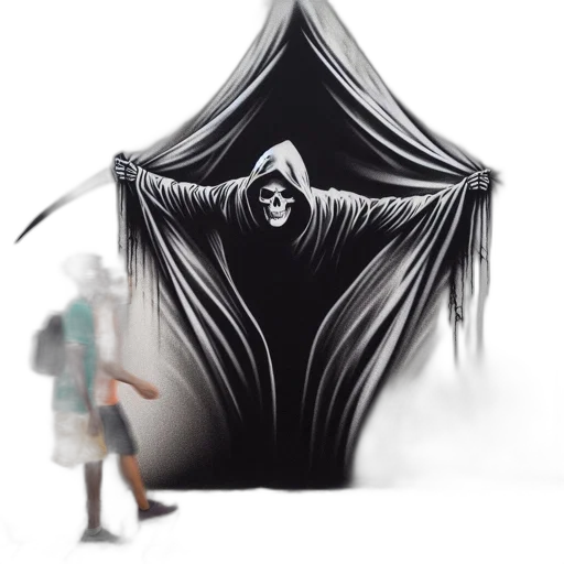 umbrella, mask, creature, jacket transparent PNG cut-out