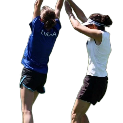 two, women, playing, frisbee transparent PNG cut-out
