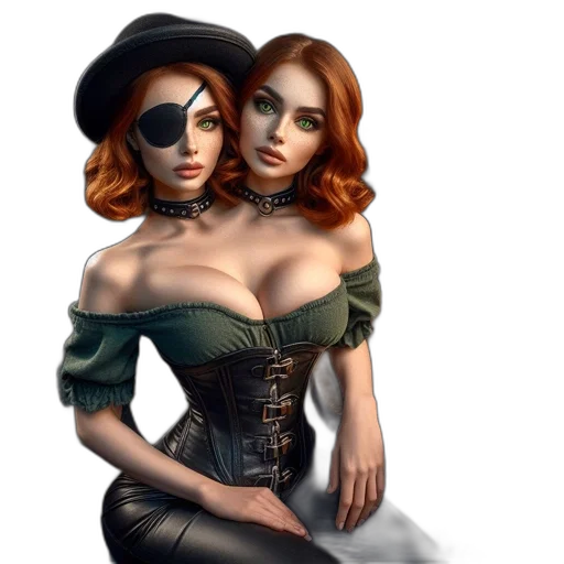 dress, hat, jewelry, fantasy art transparent PNG cut-out