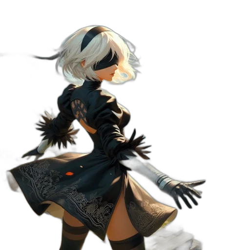 dress, jacket, staff, weapon transparent PNG cut-out