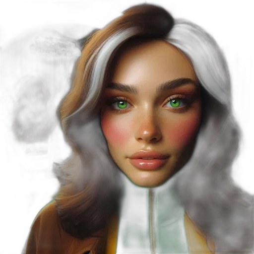face, jacket, fantasy art, photorealistic transparent PNG cut-out