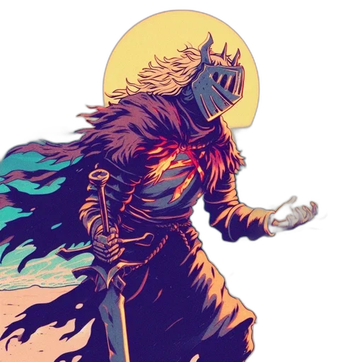 dragon, creature, sword, staff transparent PNG cut-out