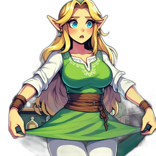 dress, staff, pixel art, fantasy art transparent PNG cut-out