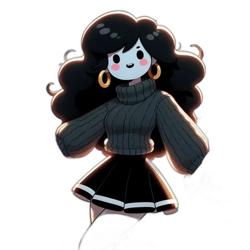jacket, hair, creature, dress transparent PNG cut-out