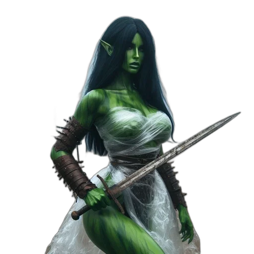 staff, dress, sword, fantasy art transparent PNG cut-out