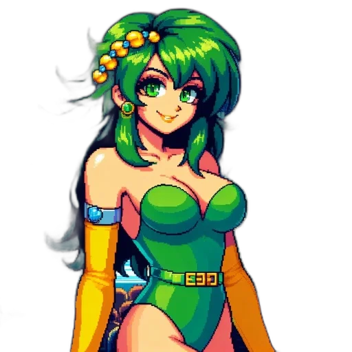 dress, staff, pixel art, concept art transparent PNG cut-out