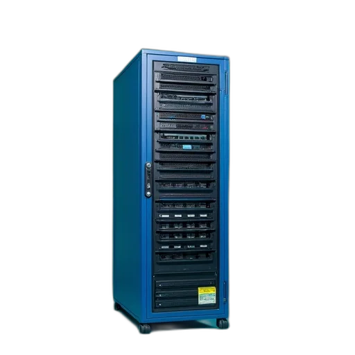 3d render, modern, blue, server transparent PNG cut-out