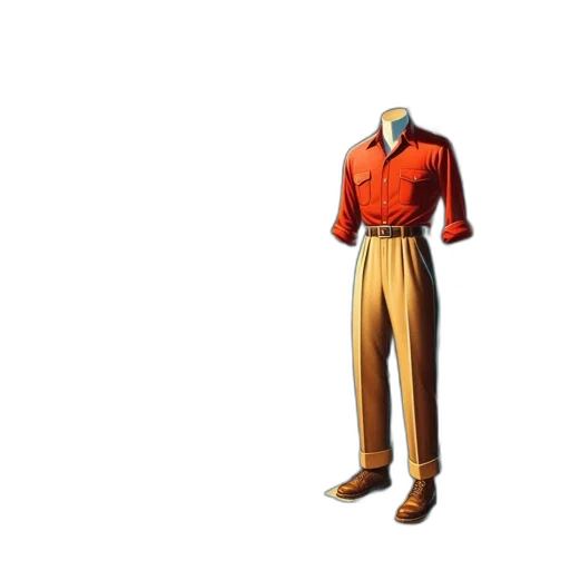 jacket, staff, 3d render, concept art transparent PNG cut-out