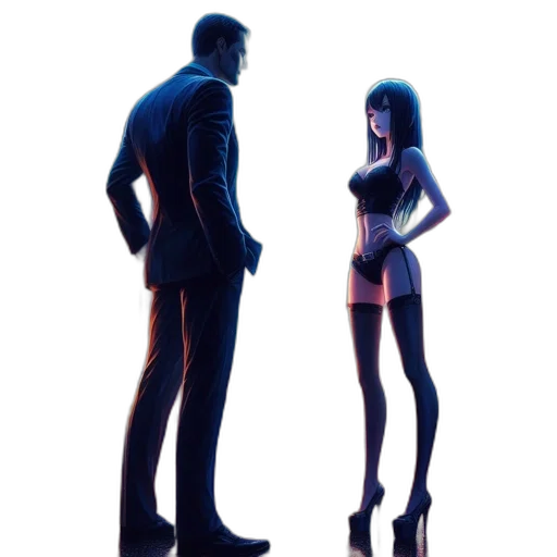 robot, dress, concept art, 3d render transparent PNG cut-out