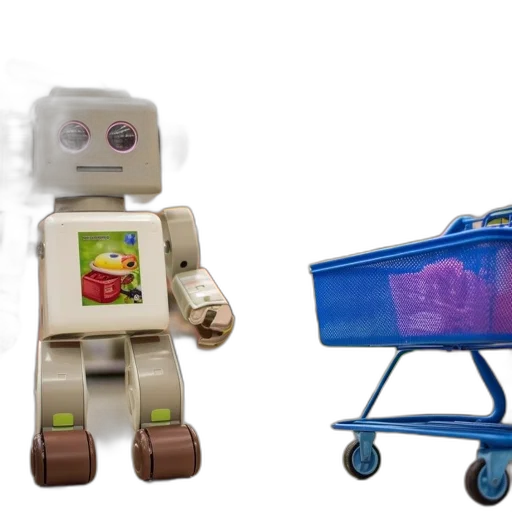 robot, 3d render, concept art, white transparent PNG cut-out