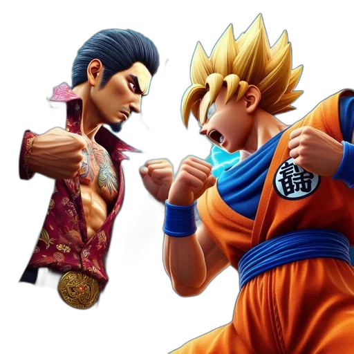 concept art, 3d render, comic book art, two transparent PNG cut-out