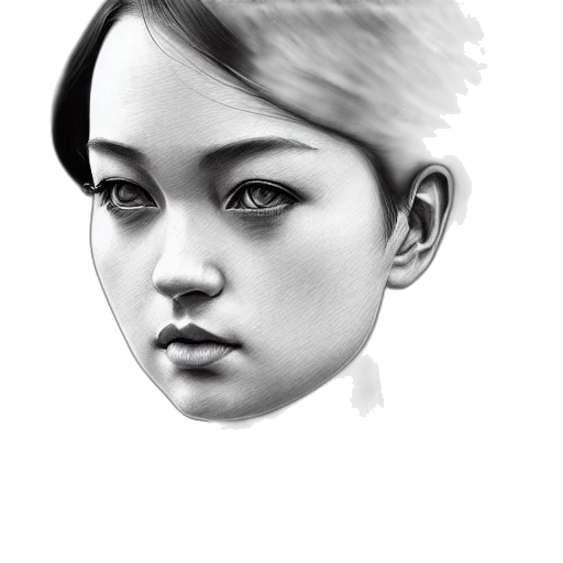 face, robot, photorealistic, pencil sketch transparent PNG cut-out