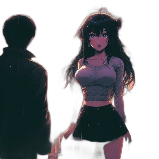 dress, anime, concept art, watercolor transparent PNG cut-out