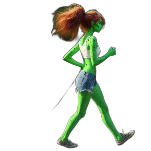 staff, creature, hair, dress transparent PNG cut-out