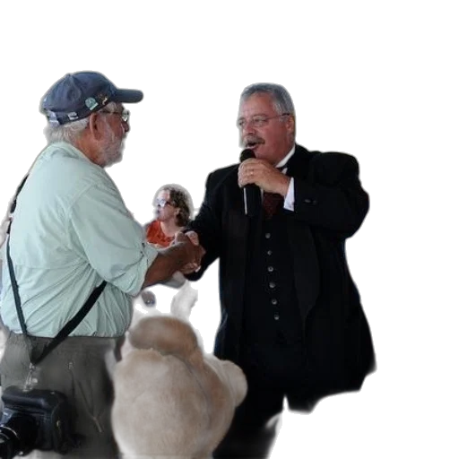 staff, jacket, animal, man transparent PNG cut-out