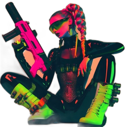 jacket, weapon, robot, mask transparent PNG cut-out