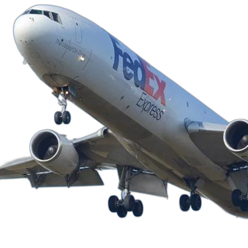 fedex, express, airplane, captured transparent PNG cut-out