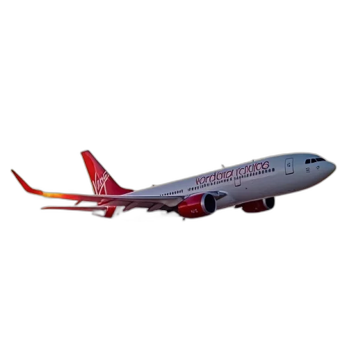 3d render, virgin, airlines, celebrates transparent PNG cut-out