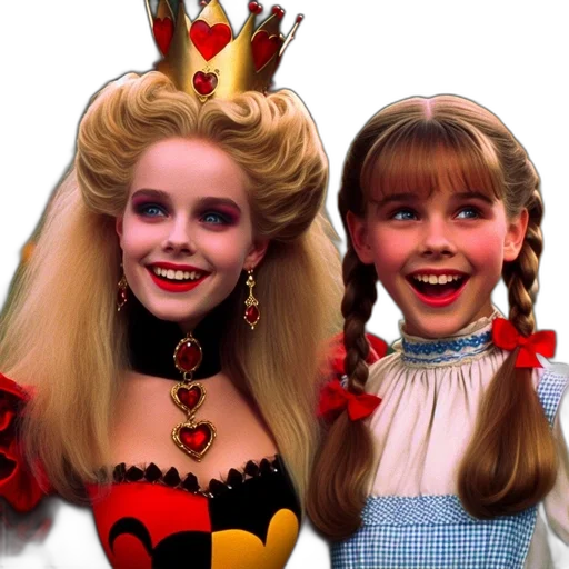 crown, two, young, women transparent PNG cut-out