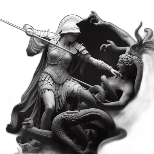 dragon, sword, weapon, pencil sketch transparent PNG cut-out