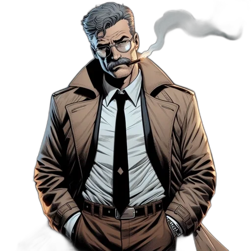 jacket, comic book art, concept art, distinguished transparent PNG cut-out