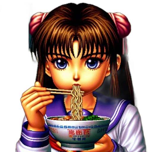 food, vaporwave, pixel art, anime transparent PNG cut-out