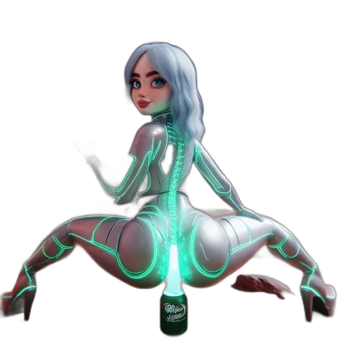 robot, bottle, dress, creature transparent PNG cut-out