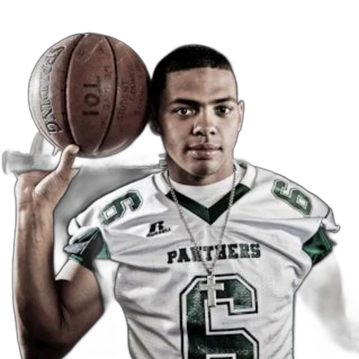 young, man, panther, football transparent PNG cut-out