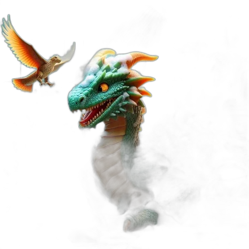 dragon, creature, staff, animal transparent PNG cut-out