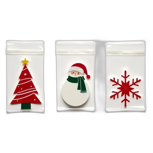 set, three, christmas-themed, stickers transparent PNG cut-out