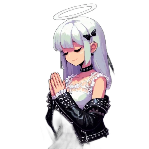dress, crown, staff, pixel art transparent PNG cut-out