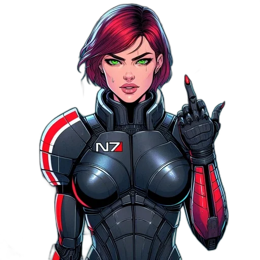 jacket, robot, weapon, comic book art transparent PNG cut-out