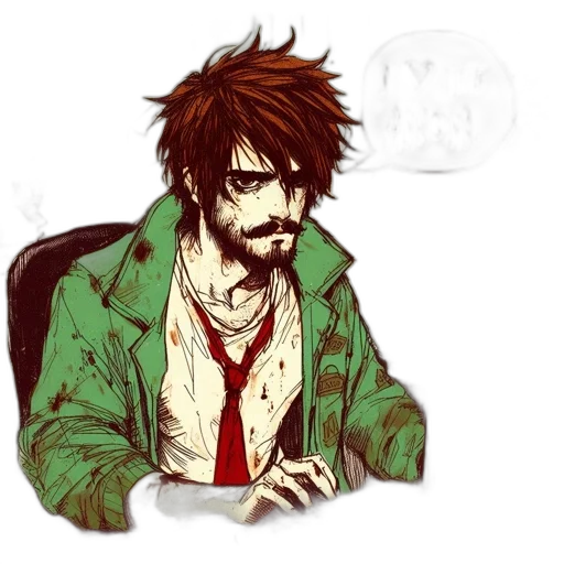 staff, jacket, comic book art, pixel art transparent PNG cut-out