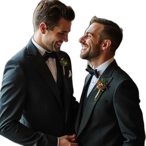 groom, gets, playful, his transparent PNG cut-out