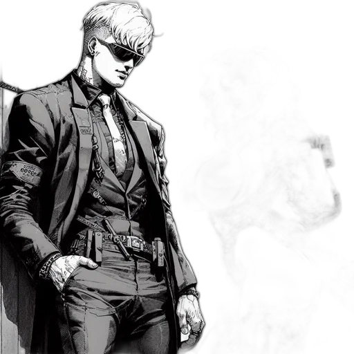 jacket, comic book art, concept art, cyberpunk transparent PNG cut-out