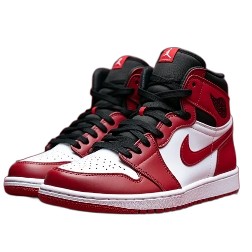 shoes, 3d render, red, pair transparent PNG cut-out