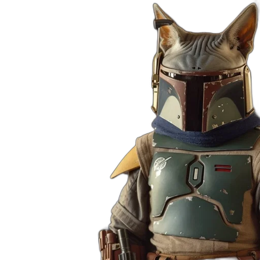 concept art, character, mandalorian-style, armor transparent PNG cut-out