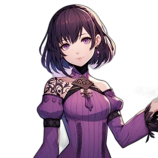 dress, staff, flower, weapon transparent PNG cut-out