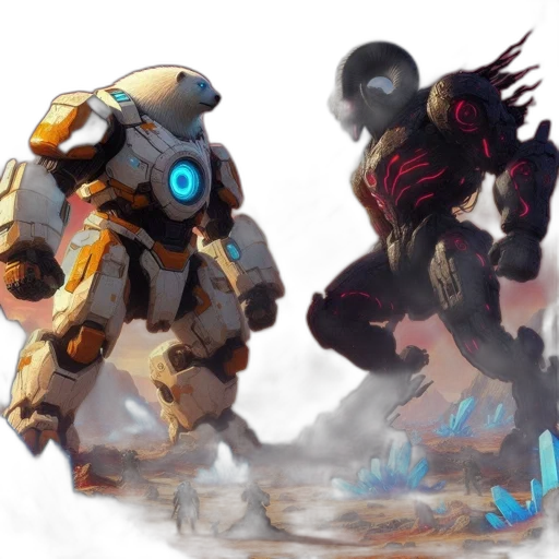 robot, weapon, concept art, fantasy art transparent PNG cut-out