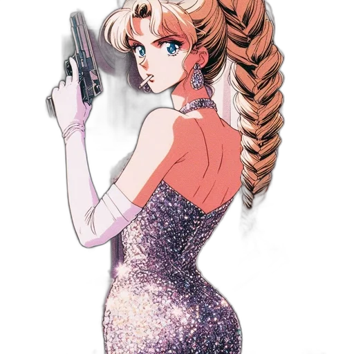 weapon, dress, anime, cartoon transparent PNG cut-out