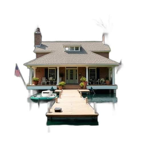 building, furniture, umbrella, 3d render transparent PNG cut-out