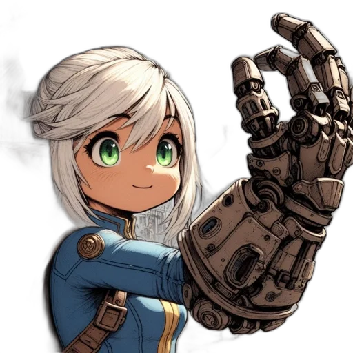 robot, weapon, staff, anime transparent PNG cut-out